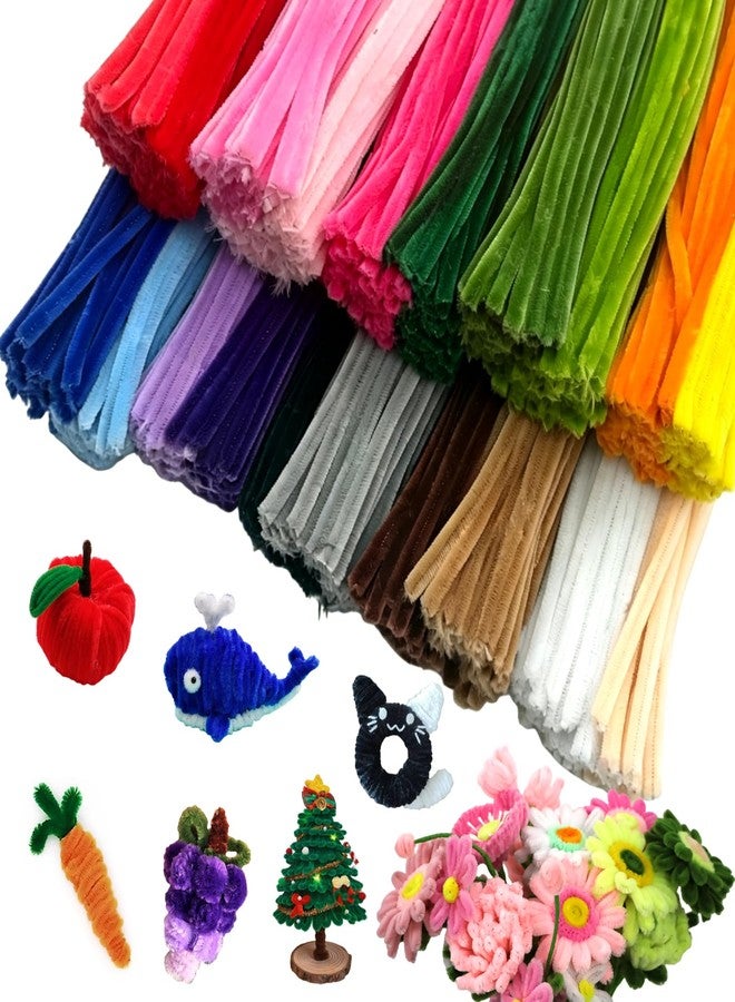 Swpohrat 1000 Pcs Thick Craft Pipe Cleaners Bulk 20 Assorted Colors,12 Inch Chenille Stem Pipecleaner Kit for Craft Animals,Flowers Making,Creative DIY Decorations，Holiday Ornaments - Image 4