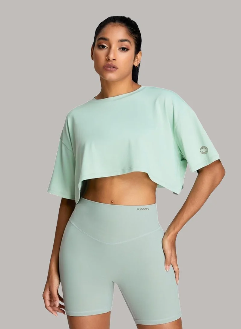 Womens Short Sleeves Loose Fit Crop Top