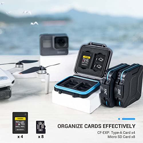 JJC 12 Slots Portable CFexpress Type A Card Case Holder WaterResistant and AntiShock MSD Micro SD Storage Organizer for 4 CFexpress Type A Card 8 Micro SDMicro SDHCMicro SDXC Card - Image 3