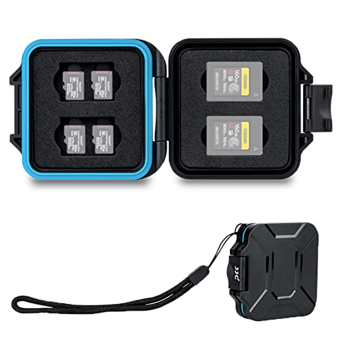 JJC 12 Slots Portable CFexpress Type A Card Case Holder WaterResistant and AntiShock MSD Micro SD Storage Organizer for 4 CFexpress Type A Card 8 Micro SDMicro SDHCMicro SDXC Card - Image 1