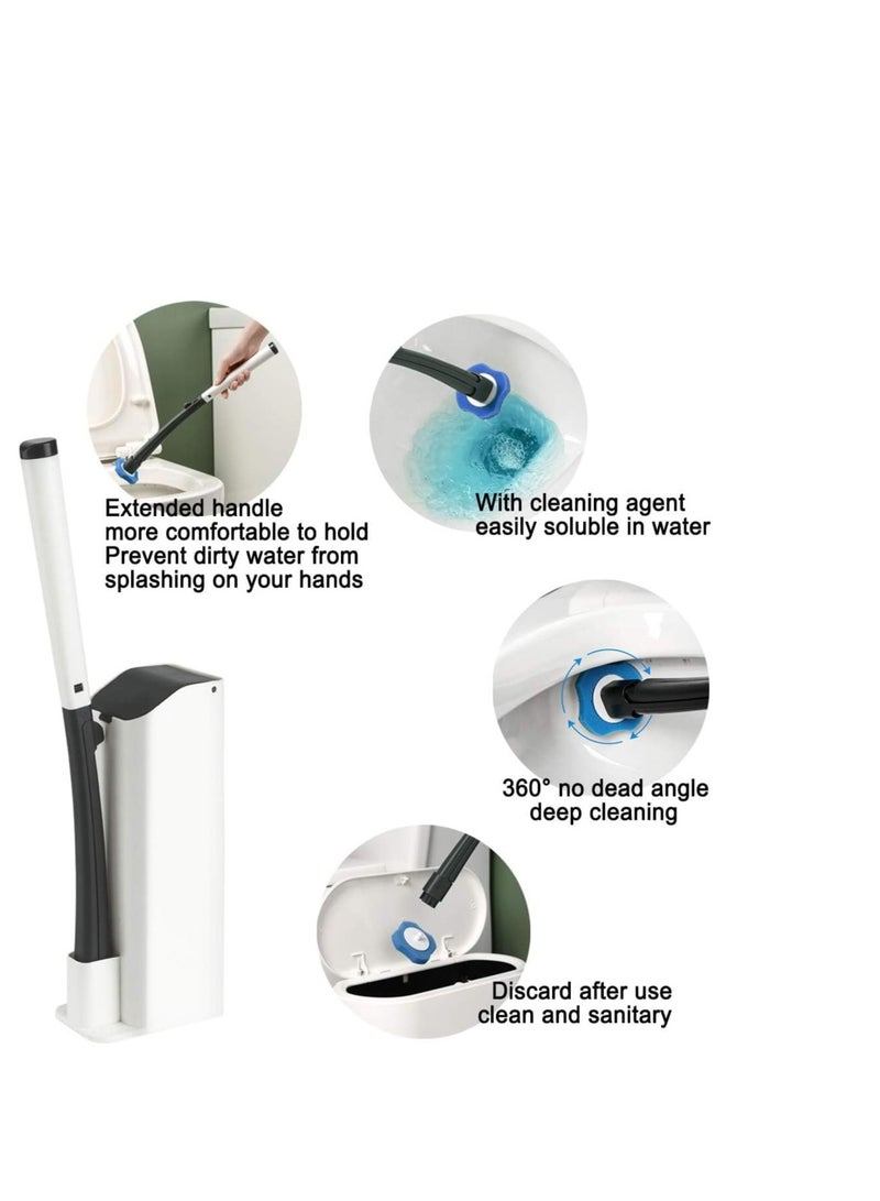 Excefore Disposable Toilet Brush Set,  Toilet Wand Kit with Disposable Replacement Head and Holder, Disposable Toilet Cleaning System with 8 Replacement Heads Green - Image 5