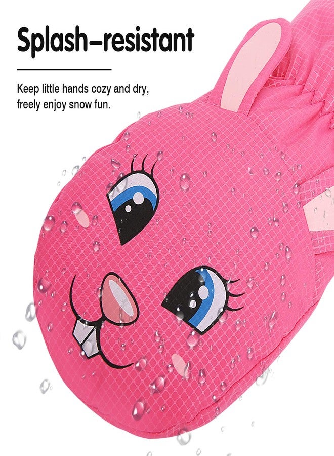 MoKo Toddler Mittens, Ski Kids Mittens, Waterproof & Windproof Mittens for Girls Boys, Thermal Warm Fleece Winter Snow Gloves for Kids, Fits 1-3 Years, Magenta - Image 3