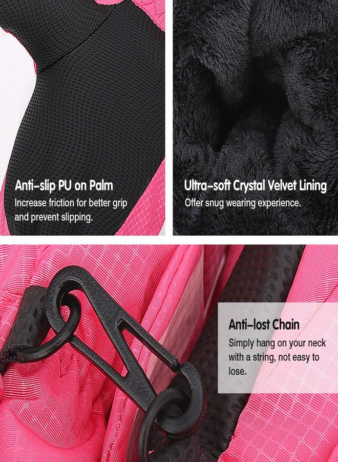 MoKo Toddler Mittens, Ski Kids Mittens, Waterproof & Windproof Mittens for Girls Boys, Thermal Warm Fleece Winter Snow Gloves for Kids, Fits 1-3 Years, Magenta - Image 4