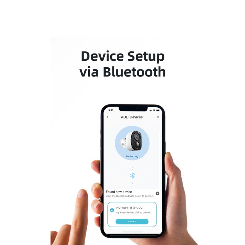 EVERSECU 2K 3MP Outdoor Wireless Security Camera Support Pairing Via Bluetooth, Rechargeable Battery-Powered WiFi Home CCTV Bullet Camera, Spotlight, PIR Motion Detection, 2-Way Audio (4pack) - Image 2