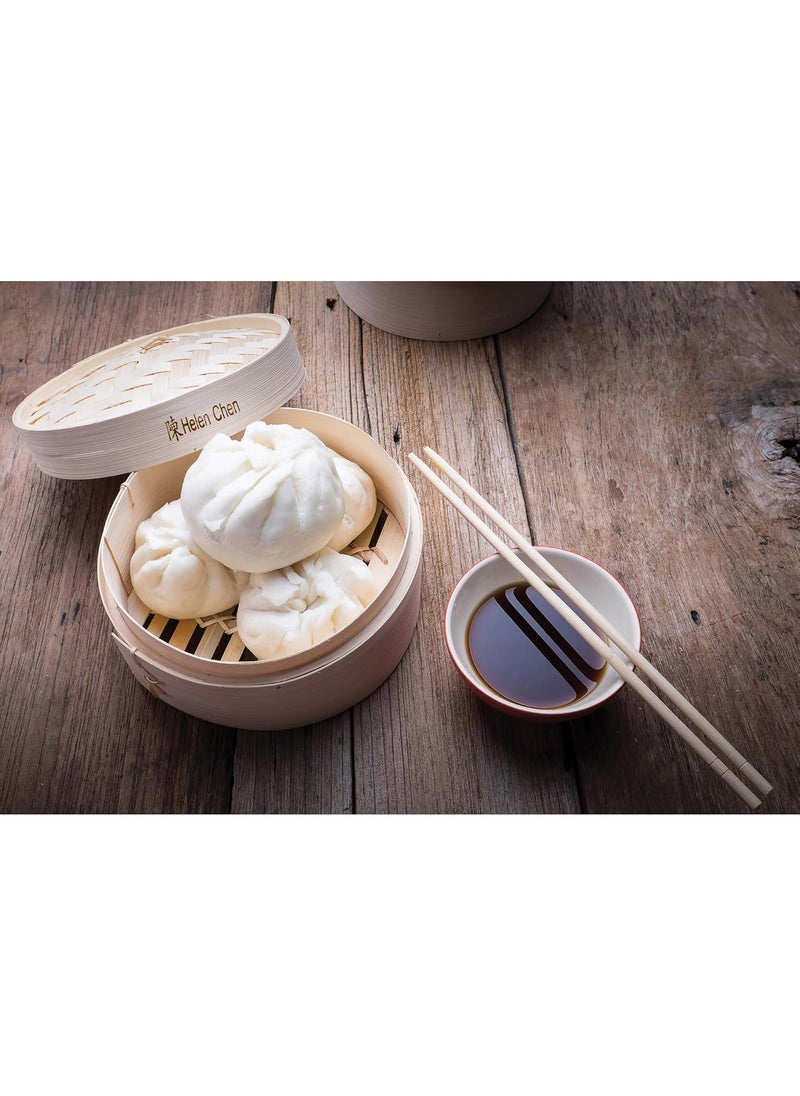 Helen's Asian Kitchen - Helen Chen's Asian Kitchen 4-Inch Bamboo Steamers, Set of 2 - Image 1
