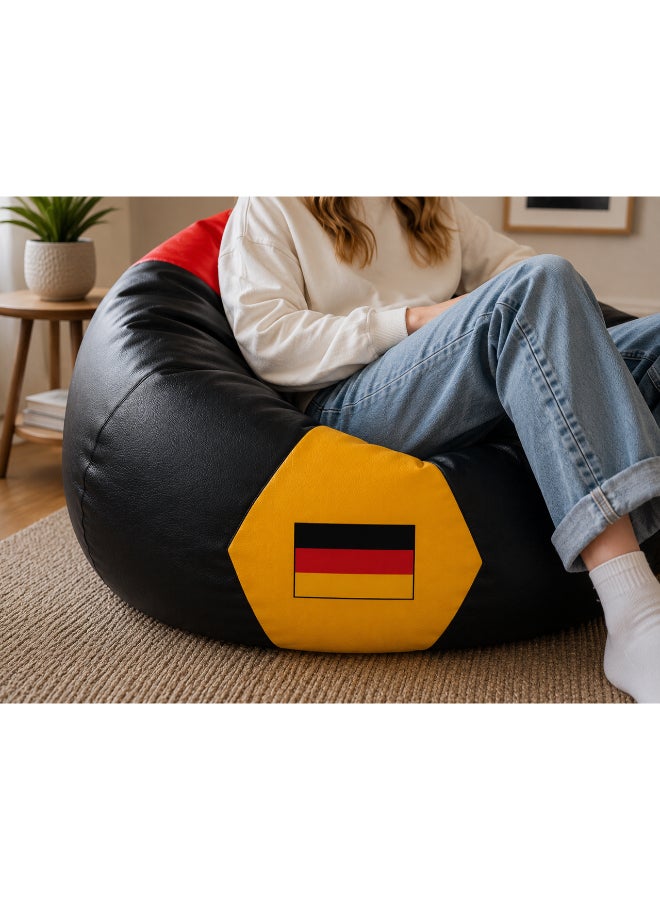 Fatbag Germany Football Style Bean Bag | Germany Flag Print | Faux Leather | Filled Bean Bag for Kids & Adults - Image 1