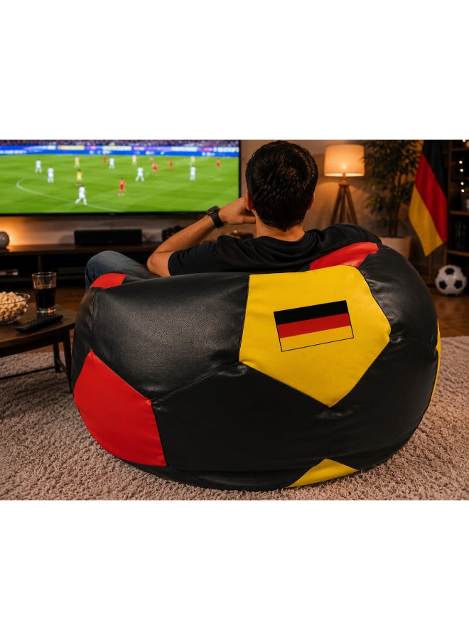 Fatbag Germany Football Style Bean Bag | Germany Flag Print | Faux Leather | Filled Bean Bag for Kids & Adults - Image 4