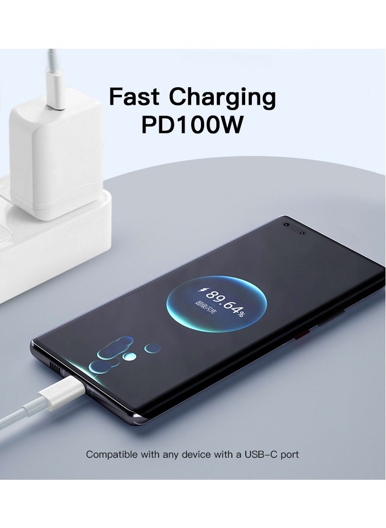 MMG - USB C Cable 100W, USB-C to USB-C Cable  2 meter, USB C Charger Cable for iPhone 15, Mac Book Pro 2020, iPad Pro 2020, Switch, Samsung Galaxy S20 Plus S9 S8 Plus, Pixel, Laptops and lot more - Image 1