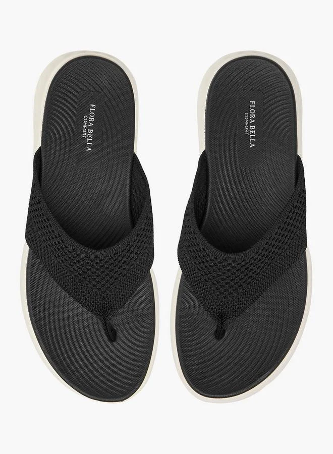 Flora Bella By Shoexpress Flora Bella Textured Slip-On Thong Sandals