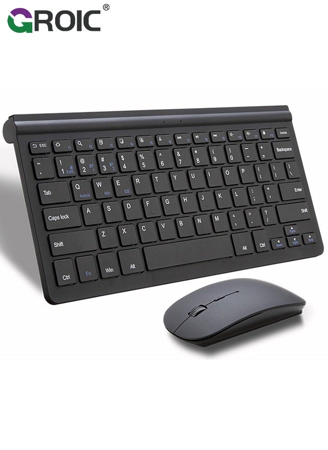 GROIC Mouse Keyboard Kit, Fully Slim Waterproof Back Design, Mute Button and Stand Design, with USB Plug and Play, for PC/Laptop, for Game, Home, Office  - Image 1