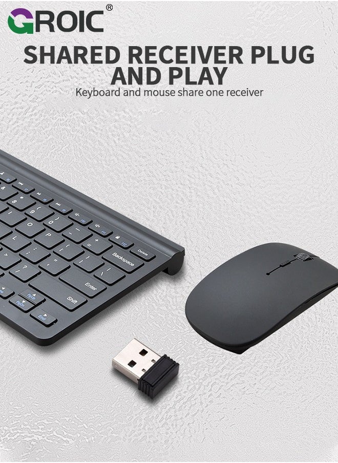 GROIC Mouse Keyboard Kit, Fully Slim Waterproof Back Design, Mute Button and Stand Design, with USB Plug and Play, for PC/Laptop, for Game, Home, Office  - Image 4