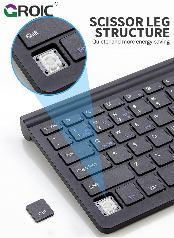 GROIC Mouse Keyboard Kit, Fully Slim Waterproof Back Design, Mute Button and Stand Design, with USB Plug and Play, for PC/Laptop, for Game, Home, Office  - Image 5