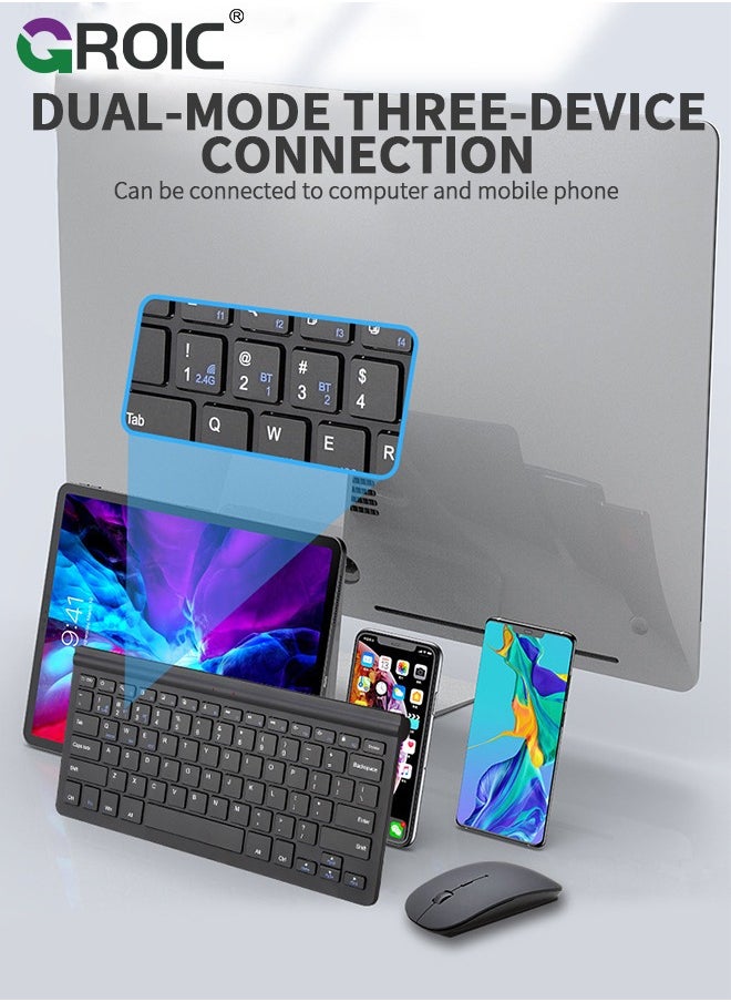 GROIC Mouse Keyboard Kit, Fully Slim Waterproof Back Design, Mute Button and Stand Design, with USB Plug and Play, for PC/Laptop, for Game, Home, Office  - Image 3