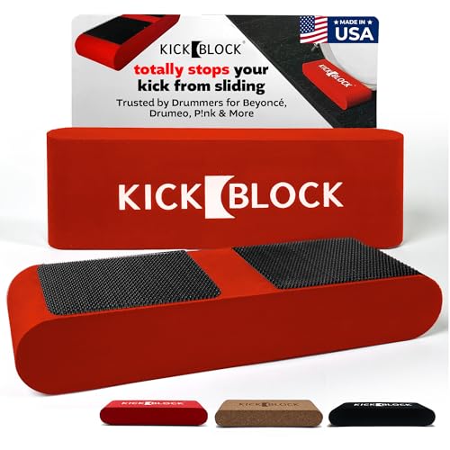 KickBlock Bass Drum Anchor – World's Best Drum Stopper for Creep and Slide Prevention – Ultra-Grip Technology – Lightweight and Portable Accessory – Brick Red - Image 1