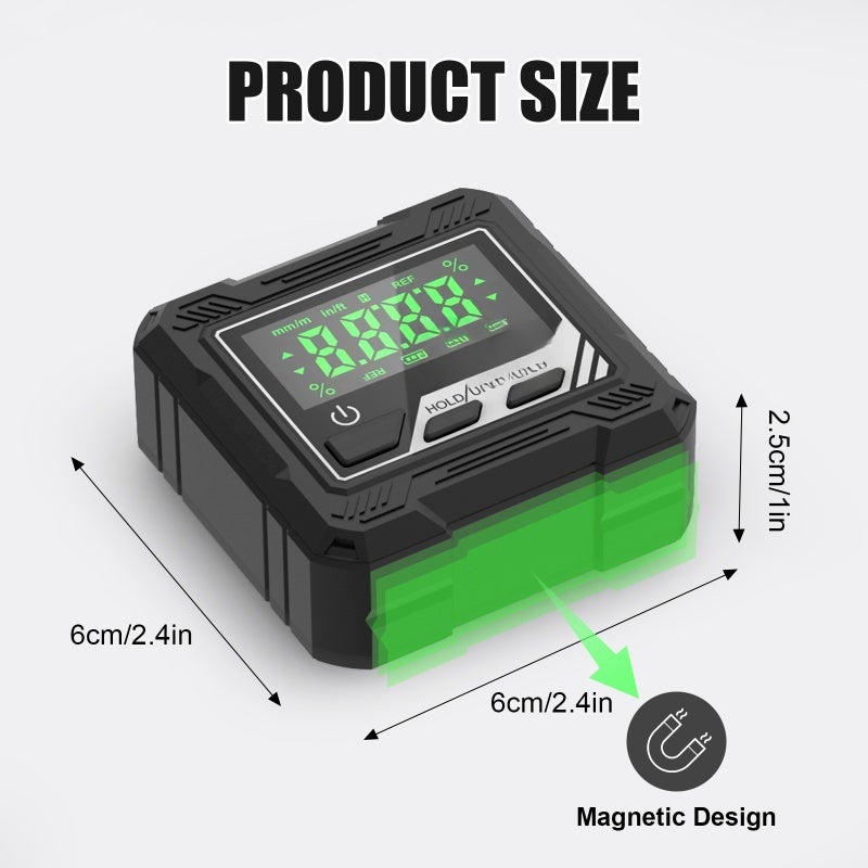 Digital Angle Gauge Inclinometer Level Tool, Magnetic Base, Backlit Display, 4×90° Measurement Range, Portable Multi-Purpose Angle Finder for Woodworking, Automotive, and Machinery - Image 5