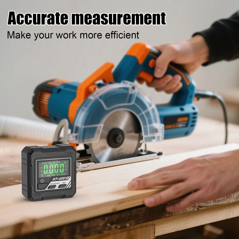 Digital Angle Gauge Inclinometer Level Tool, Magnetic Base, Backlit Display, 4×90° Measurement Range, Portable Multi-Purpose Angle Finder for Woodworking, Automotive, and Machinery - Image 2