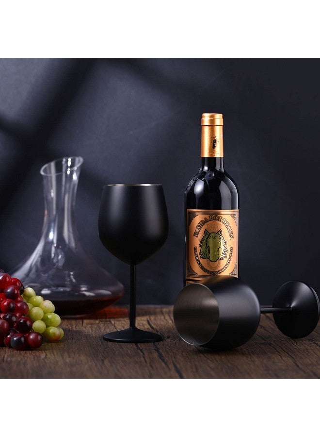 Zopeal Zopeal 8 Set Stainless Steel Wine Glasses 18 oz Stainless Steel Stem Wine Glasses Unbreakable Black Metal Wine Goblets Metal Wine Cups for Indoor Outdoor Pool Wedding Anniversary Holiday Party  - Image 4