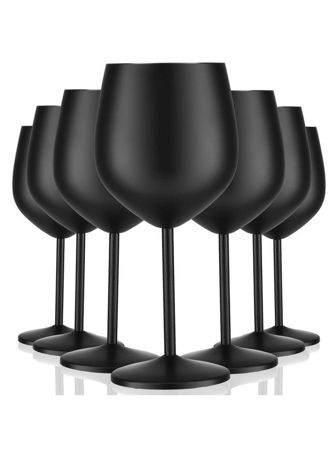 Zopeal Zopeal 8 Set Stainless Steel Wine Glasses 18 oz Stainless Steel Stem Wine Glasses Unbreakable Black Metal Wine Goblets Metal Wine Cups for Indoor Outdoor Pool Wedding Anniversary Holiday Party  - Image 1