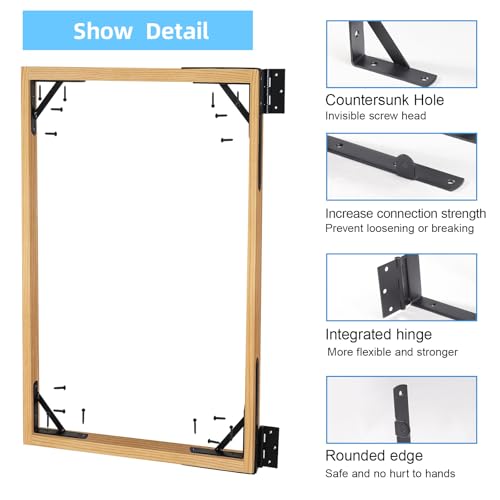 WEKIS Gate Corner Brace Brackets Heavy Duty Anti Sag Gate Kit with Gate Latch for Wooden Fence Gate Hardware Kit - Image 4