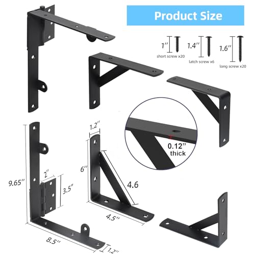 WEKIS Gate Corner Brace Brackets Heavy Duty Anti Sag Gate Kit with Gate Latch for Wooden Fence Gate Hardware Kit - Image 2