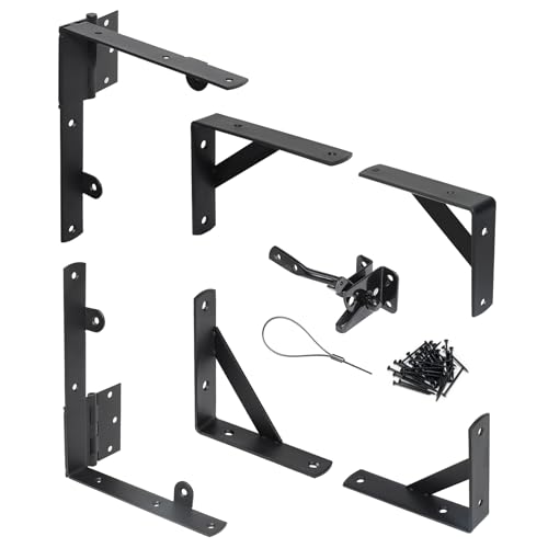 WEKIS Gate Corner Brace Brackets Heavy Duty Anti Sag Gate Kit with Gate Latch for Wooden Fence Gate Hardware Kit - Image 1