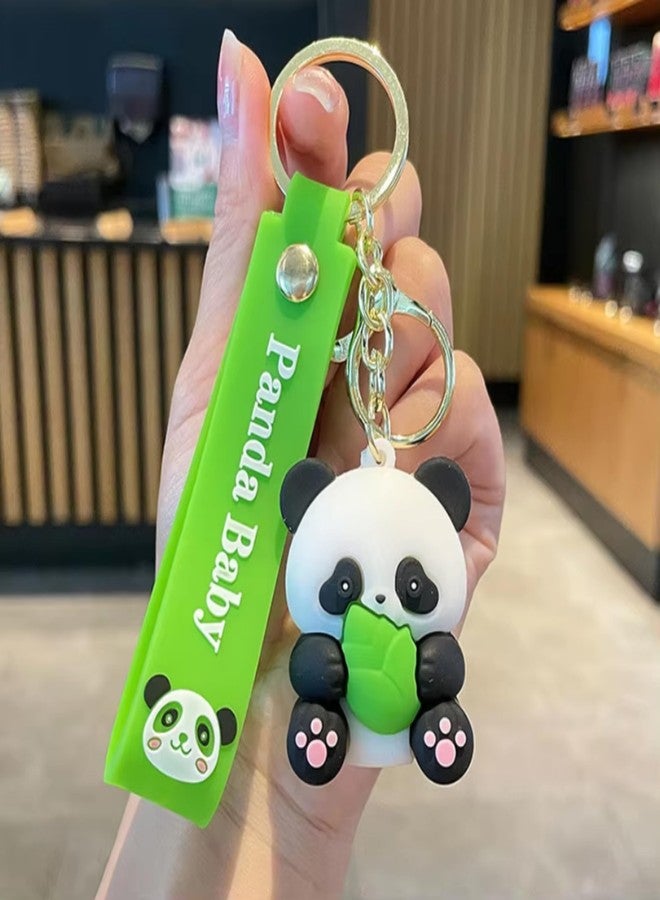 AEROSTARK Keychain for Girls & Boys | Cute Keychains | Bike & Car Keychain Accessories | Bag charms | Stylish Key chain for Men & Women | Anime | gifts | (Panda Eating Fruit) - Image 2