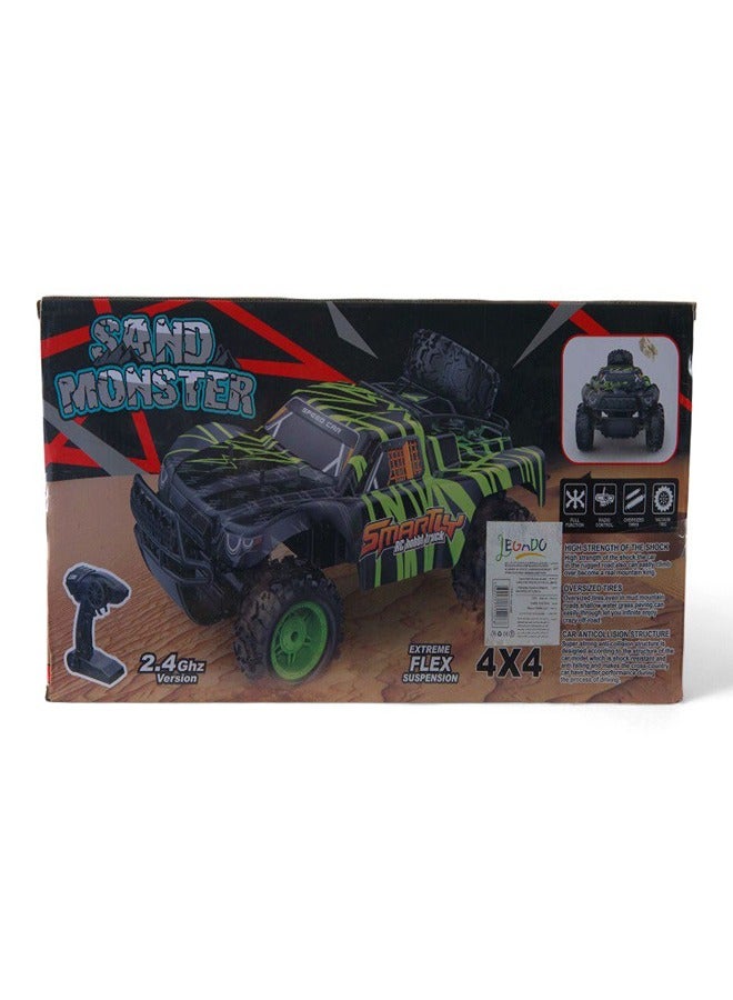 سيارة رملية مونستر آر سي مع بطارية، لون أحمر 699-188 - Image 2