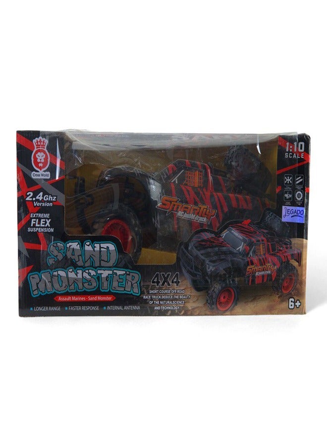 سيارة رملية مونستر آر سي مع بطارية، لون أحمر 699-188 - Image 1