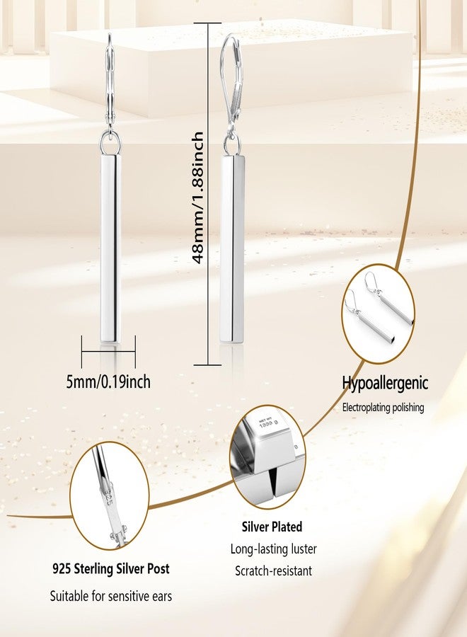 أليكس كرافت أقراط متدلية من الفضة الإسترلينية للنساء، مضادة للحساسية، أقراط طويلة متدلية من الفضة الإسترلينية، أقراط عصرية للنساء - Image 3