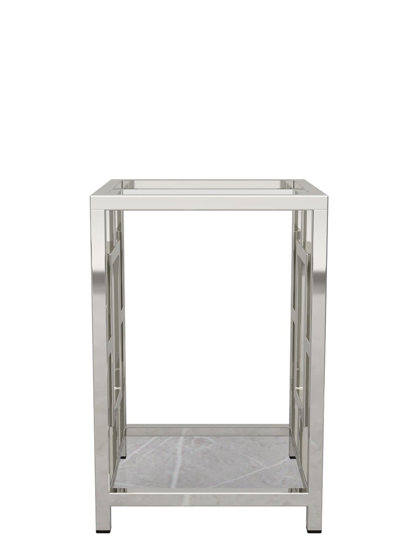 Stainless Steel Side Table with Glass Top  60x40x40cm - pzsku/Z290C5B50006B0D0CD515Z/45/_/1718190868/f1ad4baf-de98-41a8-bc7b-f6ff32a59b8e