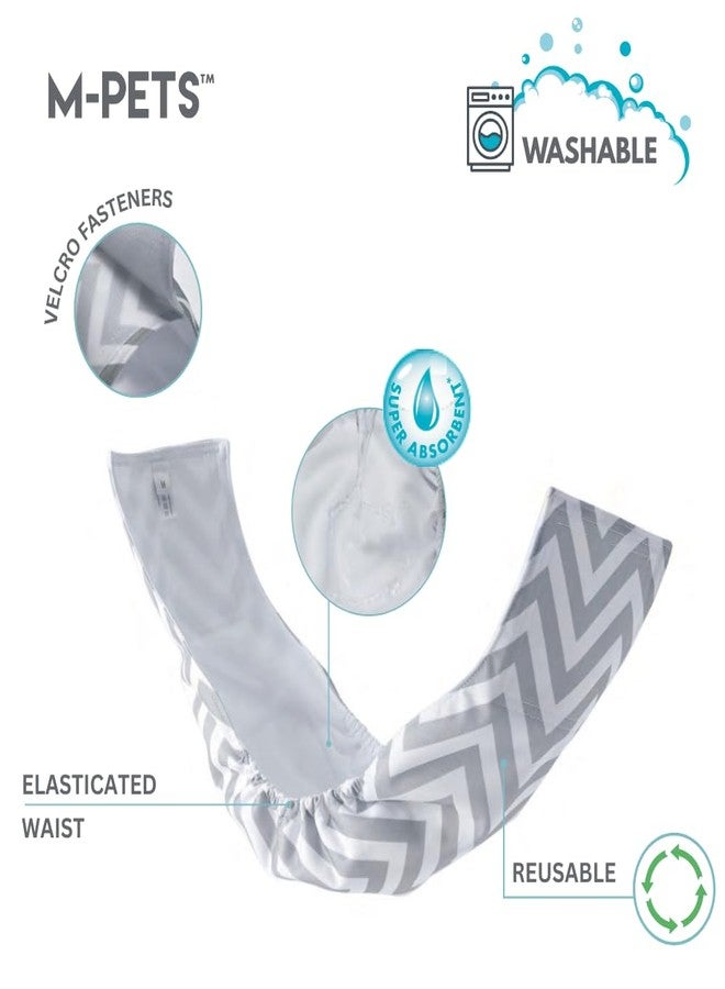 أم-بيتس حفاضات M-PETS للكلاب الذكور قابلة للغسل، قابلة لإعادة الاستخدام، مزودة بأحزمة بطن مانعة للتسرب، ماصة، تسمح بمرور الهواء، مصنوعة من قماش شبكي ناعم، قابلة للتعديل، مناسبة للسفر، مناسبة لسلس البول الناتج عن الإثارة، مقاس الخصر: 17.7-22.8 سم، صغير جدًا - Image 3