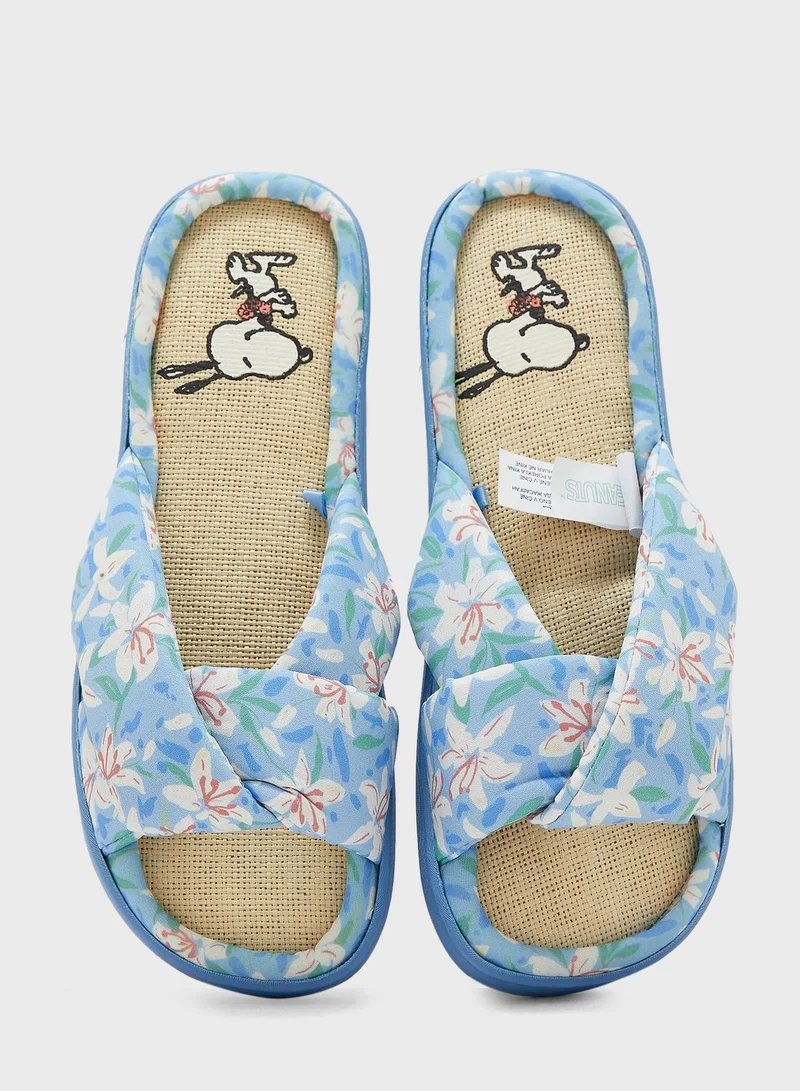 women'secret Front Tie Snoopy Slippers
