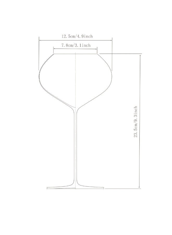 745ml Wine Glasses Set of 2, Handblown Lead-Free Crystal Glass for Orange & Rose Red Wine, Heart-shaped Large Bowl for Enhanced Aroma & Full-Bodied Taste, Elegant Stemware for Gifts, Dining & Home Decor - Image 2