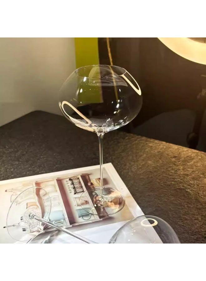 745ml Wine Glasses Set of 2, Handblown Lead-Free Crystal Glass for Orange & Rose Red Wine, Heart-shaped Large Bowl for Enhanced Aroma & Full-Bodied Taste, Elegant Stemware for Gifts, Dining & Home Decor - Image 3