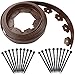 Yowlieu Yowlieu 20 Ft No Dig Landscape Edging Kit, Brown Garden Edging Border with 20 Edging Stakes, Plastic Landscaping Edging  - Image 2