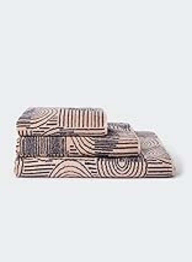 Matalan Cotton Print Hand Towels, 50 cm x 80 cm Size, Purple