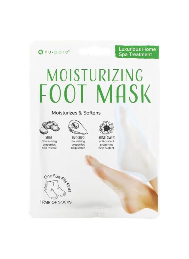Nu Pore, Moisturizing Foot Mask, 1 Pair