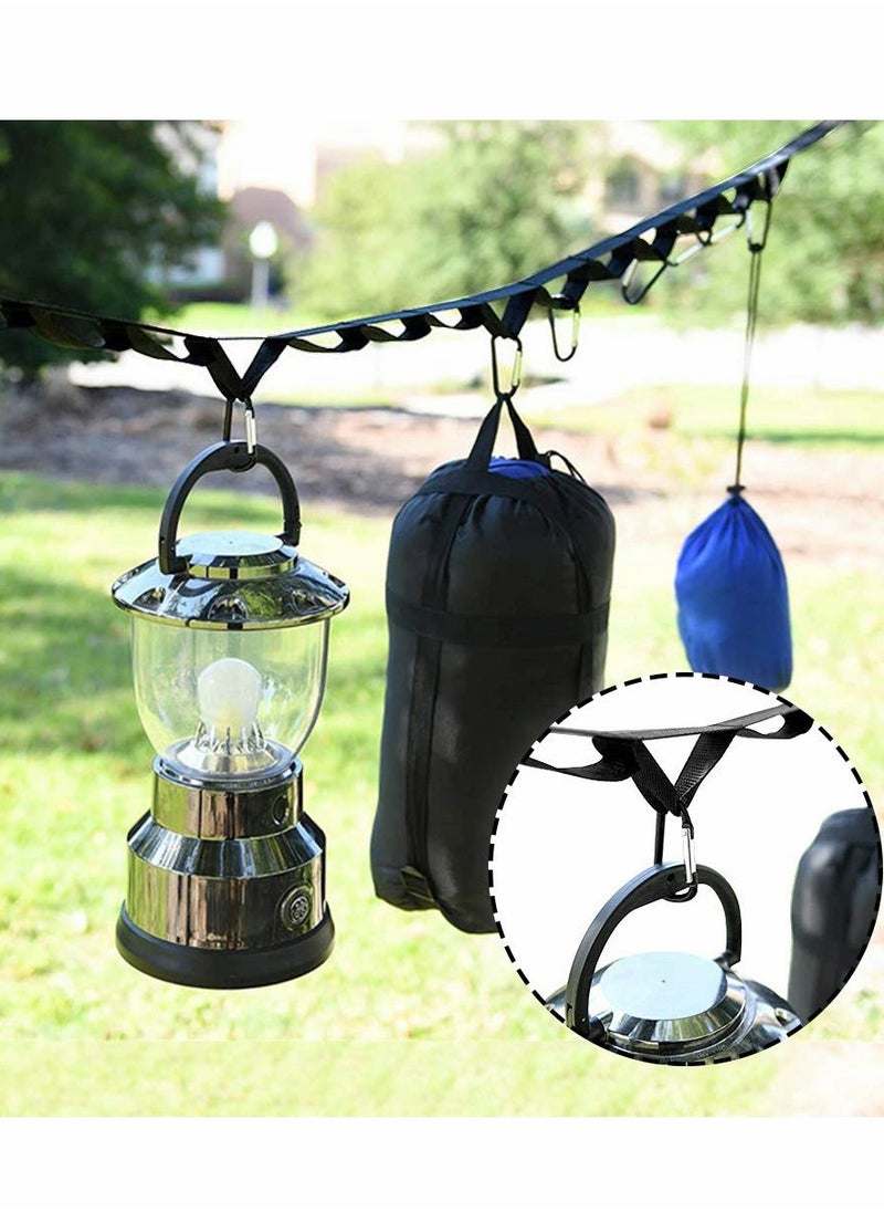 SYOSI - Outdoor Clothesline with Hooks and Carry Bag, Tent Camping Accessories Portable Camping Lanyard for Hanging Drying Clothes, Adjustable Windproof Travel Clothesline Hanging Rope（14ft） - Image 1