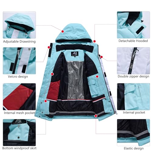 GS SNOWING Women's Ski Jackets and Bib Pants Set Windproof Waterproof Insulated Snowsuit - Image 5
