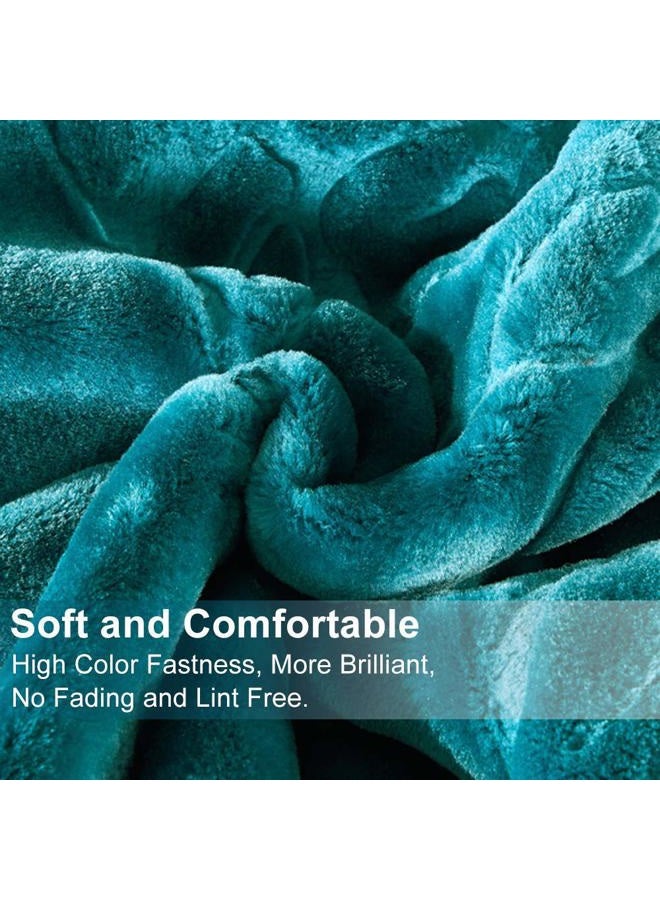 JML Fleece Blanket King Size, Heavy Korean Mink Blanket 85 X 95 Inches- 9 Lbs, Single Ply, Soft and Warm, Thick Raschel Printed Mink Blanket for Autumn,Winter,Bed,Home,Gifts, Teal - Image 5