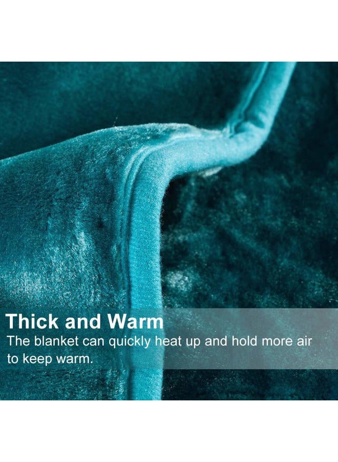 JML Fleece Blanket King Size, Heavy Korean Mink Blanket 85 X 95 Inches- 9 Lbs, Single Ply, Soft and Warm, Thick Raschel Printed Mink Blanket for Autumn,Winter,Bed,Home,Gifts, Teal - Image 4