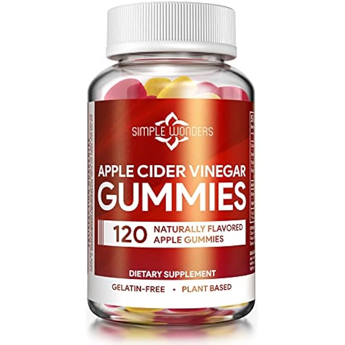 SIMPLE WONDERS Apple Cider Vinegar Gummies with The Mother - ACV Gummies for Detox, Cleansing & Immune Support - Made with Black Carrot & Ginger Dry Extract - Pectin Based, Non-GMO, Gluten-Free (120 Gummies) - Image 1