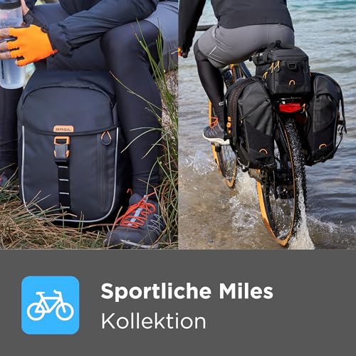 Basil Miles XL Pannier Rack Bag - Waterproof Pannier Rack Bag - Rear Bicycle Panniers - With Carry Handle - Image 2
