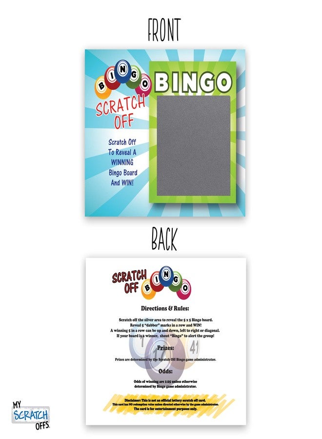 My Scratch Offs Casino Night Party Game Cards - 26 Cards (24 Non-Bingo, 2 Bingo) - Image 5