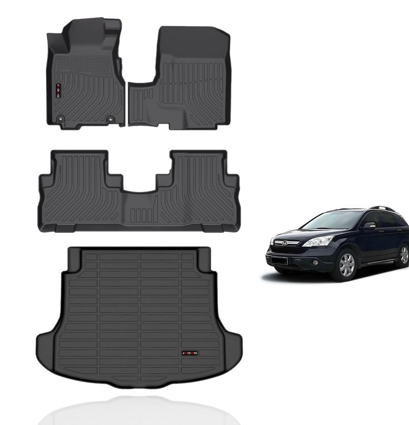 KELCSEECS Floor Mats & Cargo Liner for 2007 2008 2009 2010 2011 Honda CRV Car Mats Automotive Cargo Mat Floor Liners Trunk Mat CR-V All Weather Floor Mats Trunk Liner Accessories - Image 1