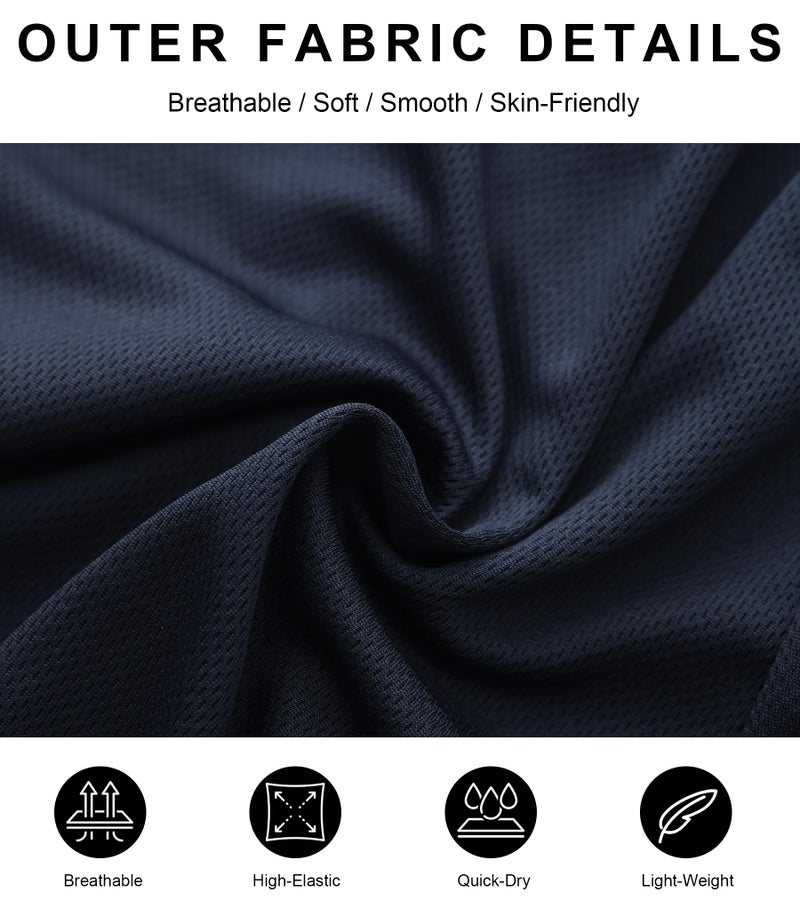 Kinglaman 4 Pack Mens 2 in 1 Running Workout Shorts with Liner, Gym Athletic Quick Dry Sport Shorts with Pockets 2 Black 1 Blue 1 Gray Small - Image 4