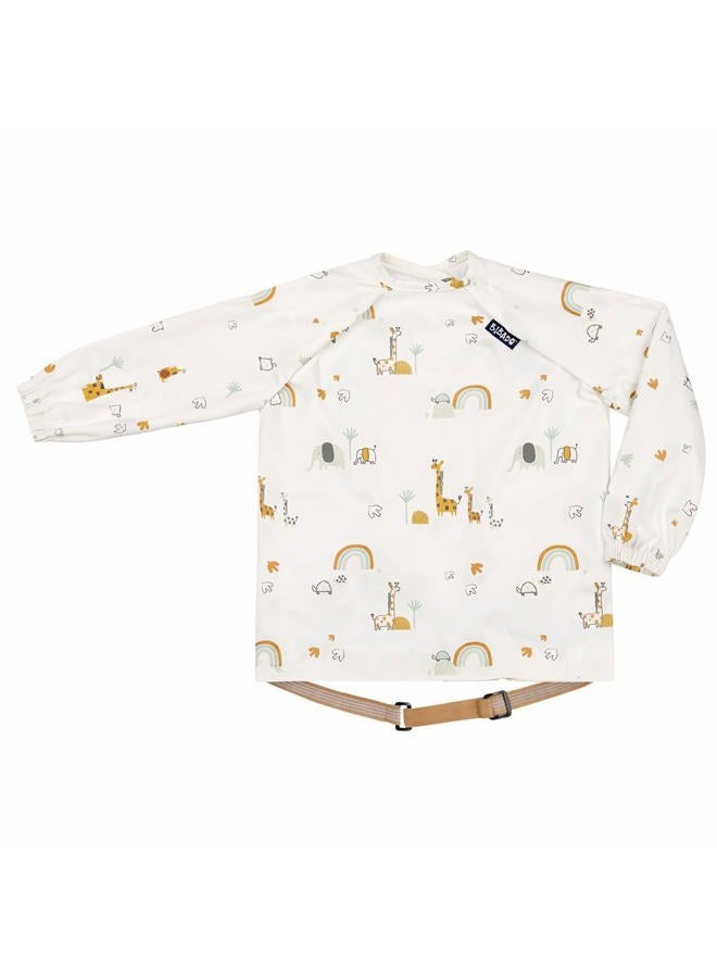 Long Sleeve Baby Bibs - Babies & Toddlers 6-36 Months - Coverall Baby Weaning Bib - Easy Wipe Clean & Soft Fabric -Waterproof - Machine Washable Serengeti Spaghetti