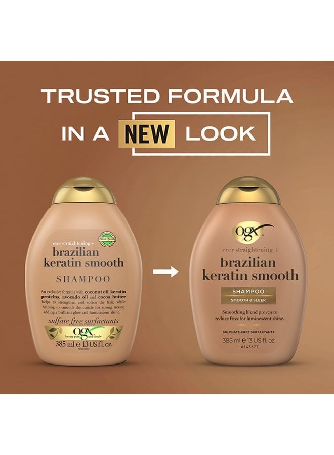 OGX Ever Straightening+ Brazilian Keratin Therapy Shampoo, 385ml - Image 2
