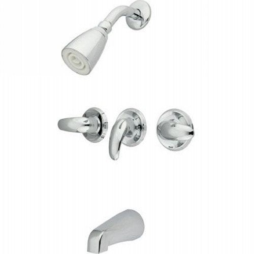 Elements of Design EB6231LL Legacy Three Handle Tub & Shower Faucet, 5" Spout Reach, Polished Chrome - Image 2