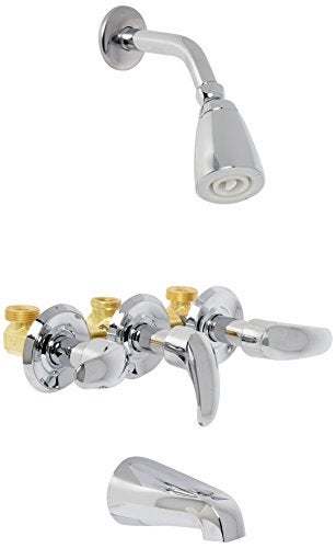 Elements of Design EB6231LL Legacy Three Handle Tub & Shower Faucet, 5" Spout Reach, Polished Chrome - Image 4